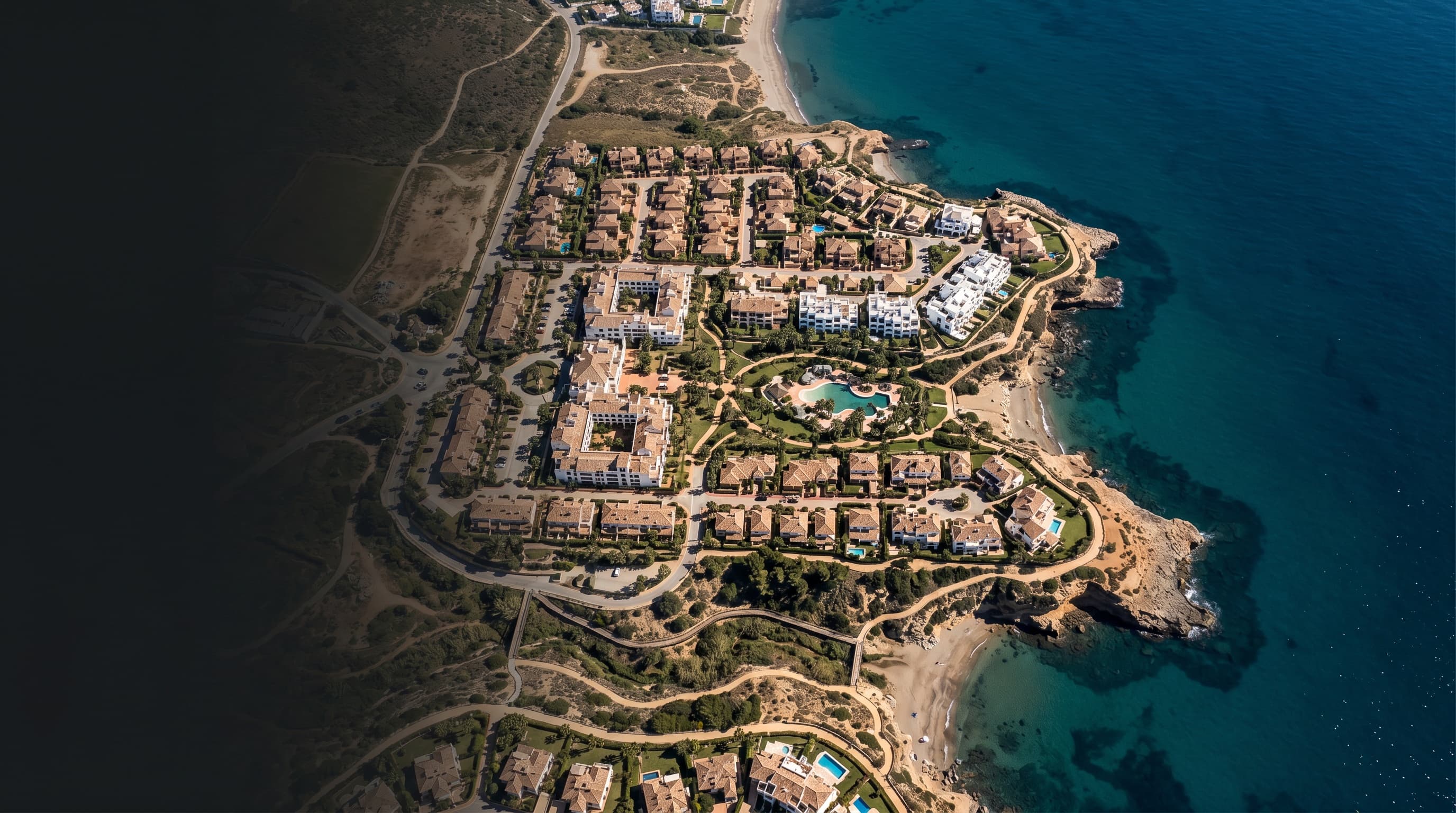 AI-generated coastal resort illustration for Europe