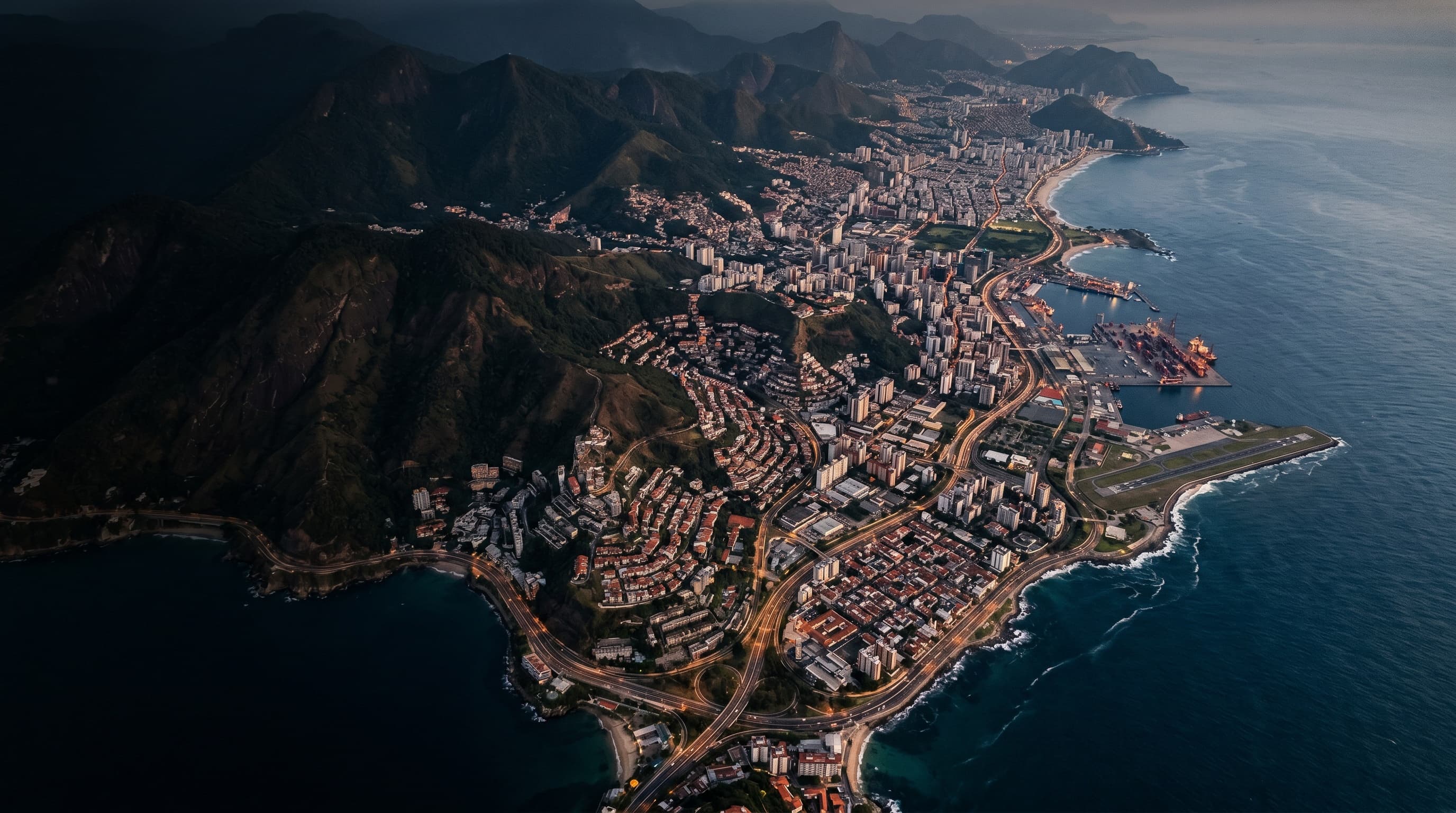 AI-generated coastal city illustration