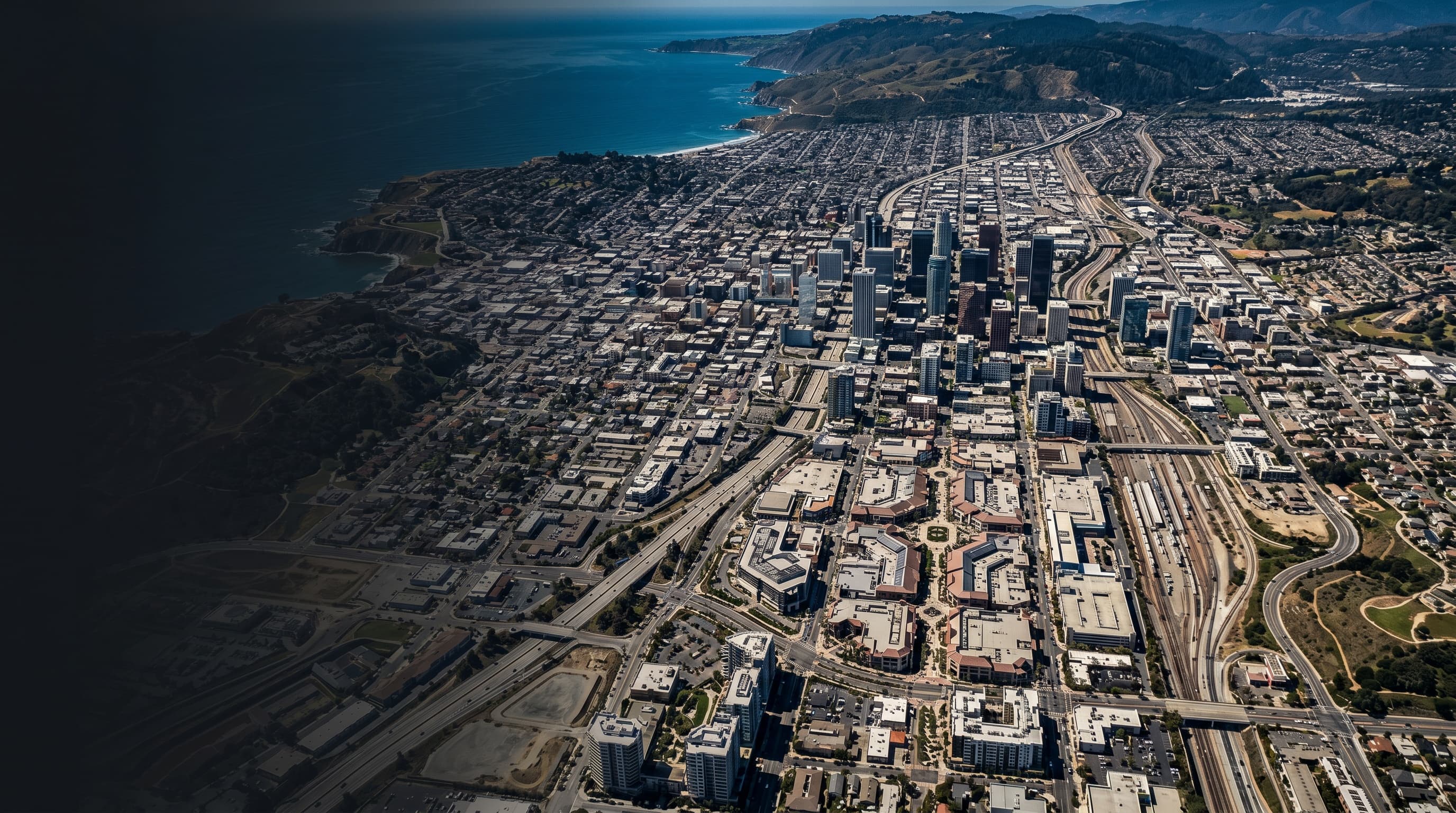 AI-generated aerial city-region illustration for North America
